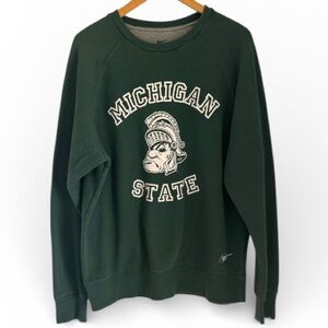 Vintage 90s Michigan State University Sweatshirt Crewneck Mens XL Nike Green